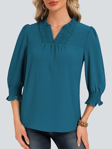 Save 40% on Funlingo Women's Ruffle Lace Blouse with Code - Image 2
