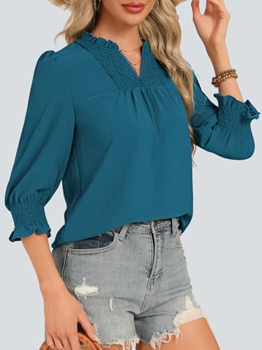 Save 40% on Funlingo Women's Ruffle Lace Blouse with Code - Image 3
