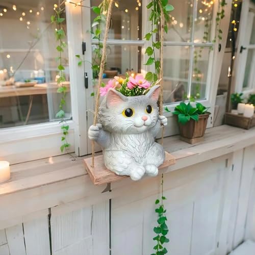 50% Off Cat Hanging Planters for Succulents & Home Decor - Image 2