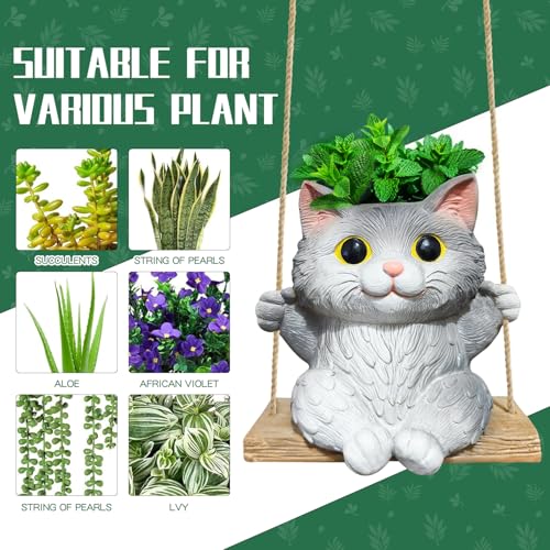 50% Off Cat Hanging Planters for Succulents & Home Decor - Image 4