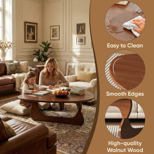 31% Off SoulNest Mid Century Walnut Coffee Table for Small Spaces - Image 3
