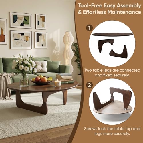 31% Off SoulNest Mid Century Walnut Coffee Table for Small Spaces - Image 4