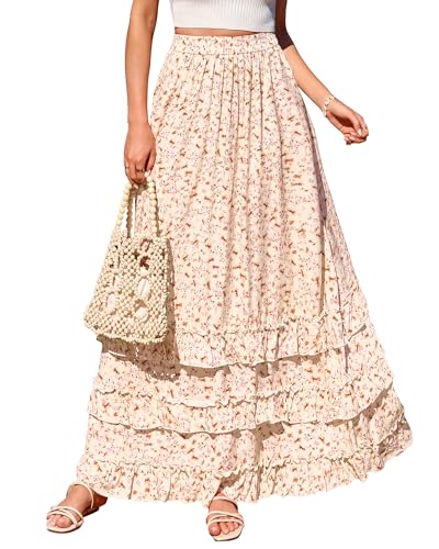 50% Off BTFBM Floral Boho Maxi Skirt for Women