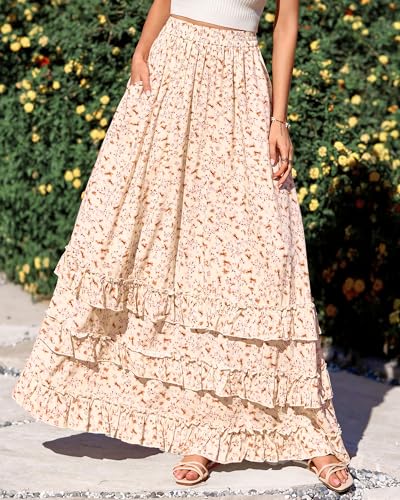 50% Off BTFBM Floral Boho Maxi Skirt for Women - Image 3