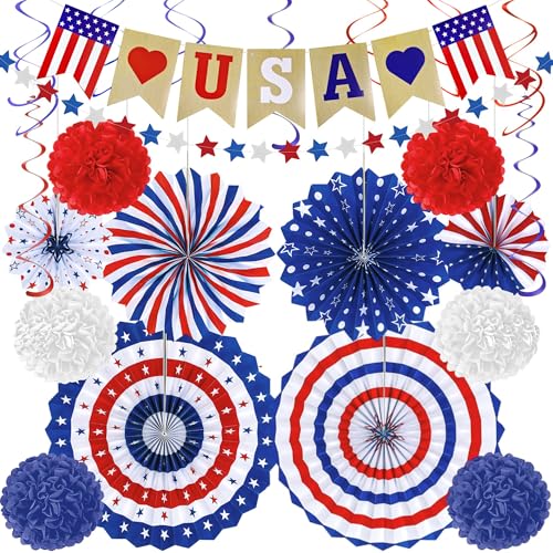 50% Off 26-PCS Patriotic 4th of July Decorations Set