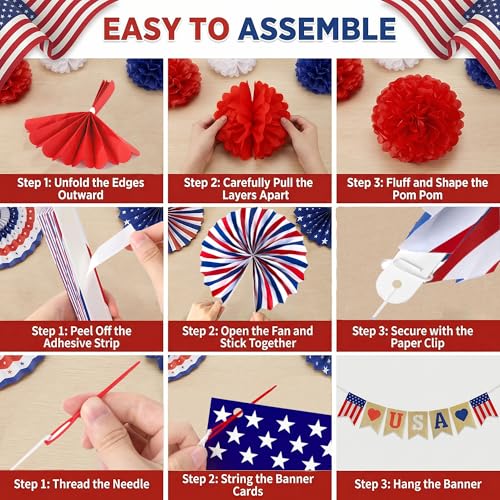 50% Off 26-PCS Patriotic 4th of July Decorations Set - Image 4