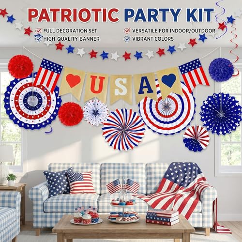 50% Off 26-PCS Patriotic 4th of July Decorations Set - Image 5