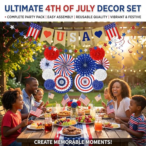 50% Off 26-PCS Patriotic 4th of July Decorations Set - Image 6