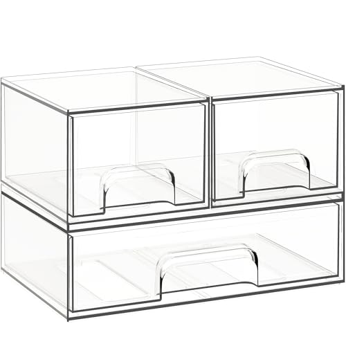 Save 28% on Criusia 3-Pack Clear Acrylic Storage Drawers - Image 1