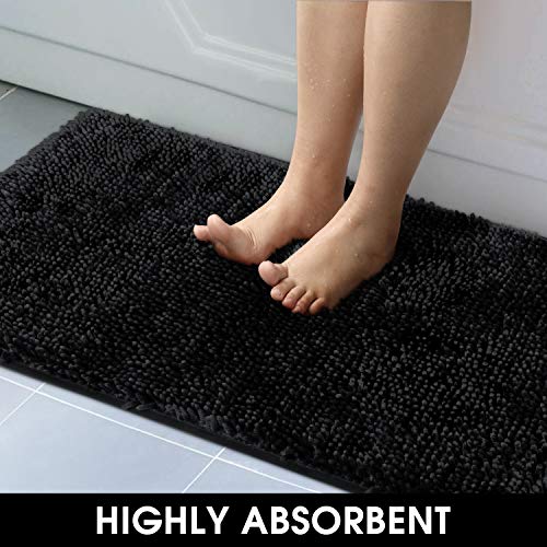40% Off HOMEIDEAS Black Butter Chenille Bathroom Rug Set - Image 5