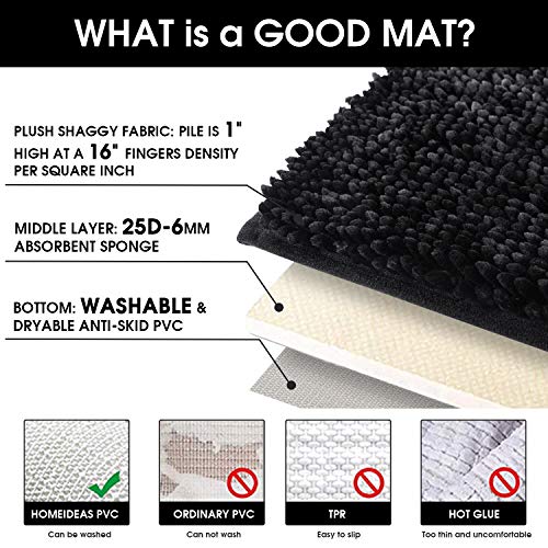 40% Off HOMEIDEAS Black Butter Chenille Bathroom Rug Set - Image 6