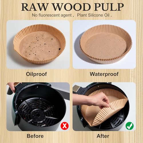 50% Off Air Fryer Liner Paper Set - 100 Count, 2 Sizes - Image 4