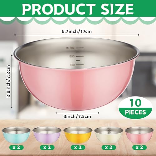 30% Off 10-Piece Stainless Steel Mixing Bowl Set - Image 2