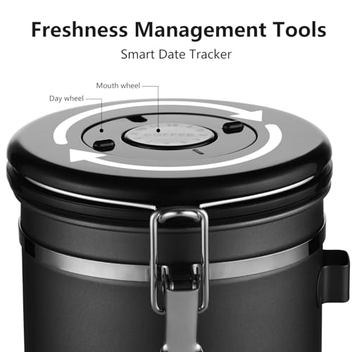 50% Off Stainless Steel Coffee Canister with Date Tracker - Image 5