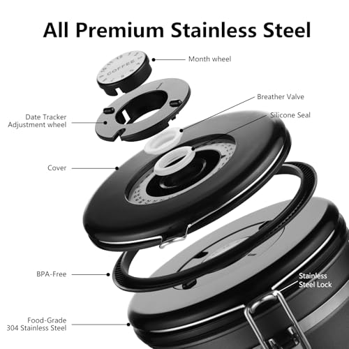 50% Off Stainless Steel Coffee Canister with Date Tracker - Image 6