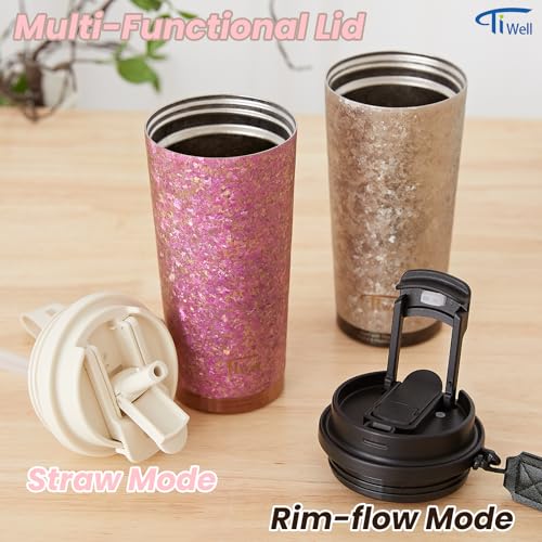 50% Off Titanium Travel Coffee Mug with Straw & Lid - Image 2