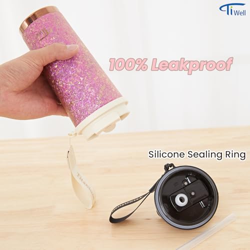 50% Off Titanium Travel Coffee Mug with Straw & Lid - Image 4