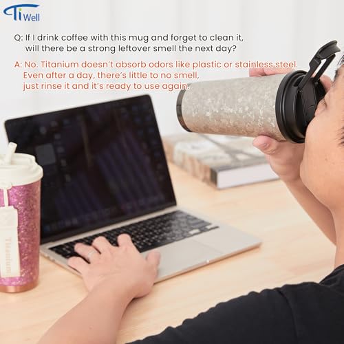 50% Off Titanium Travel Coffee Mug with Straw & Lid - Image 7