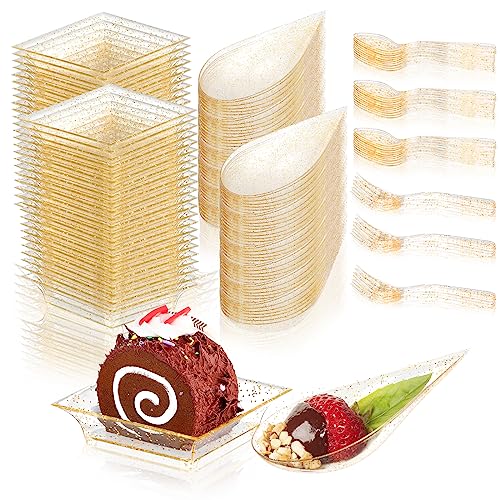 50% Off Gold Appetizer Plate Set with Spoons & Forks