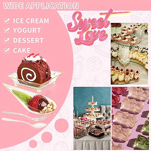 50% Off Gold Appetizer Plate Set with Spoons & Forks - Image 4