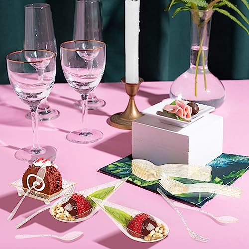 50% Off Gold Appetizer Plate Set with Spoons & Forks - Image 7