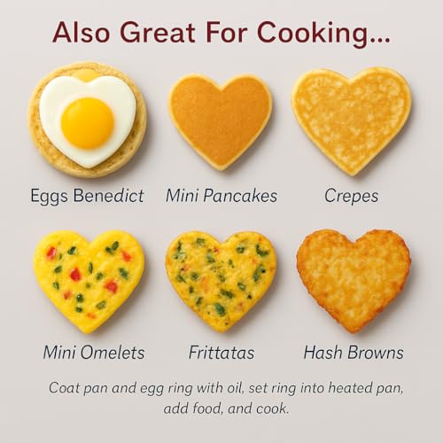 43% Off HIC Kitchen Heart-Shaped Nonstick Egg Rings - Image 6