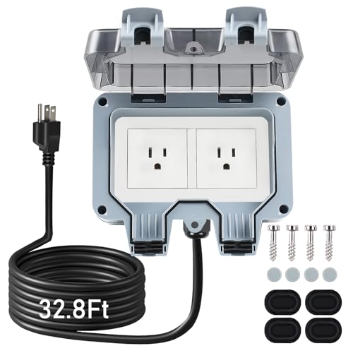 30% Off Outdoor Weatherproof Power Outlet Box with 32ft Cord - Image 1