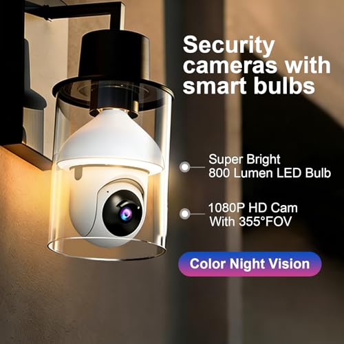 PHANSATIM Bulb Camera $10 Off with 1080P Color Night Vision - Image 2