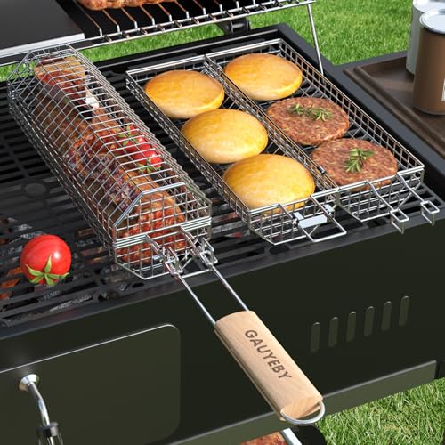Save 55% on GAUYEBY Rolling Grill Basket with Removable Handle - Image 1