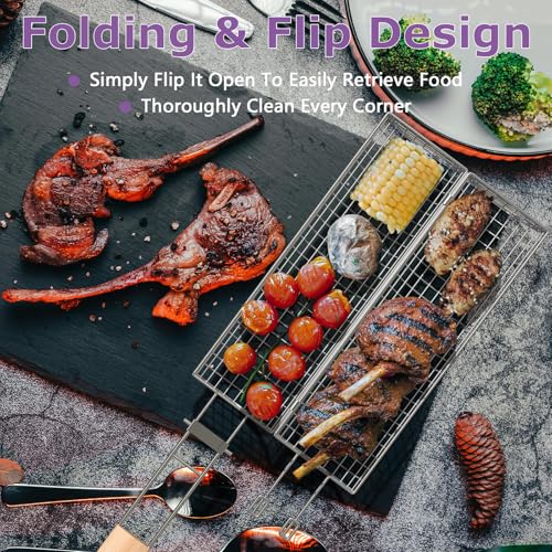 Save 55% on GAUYEBY Rolling Grill Basket with Removable Handle - Image 6