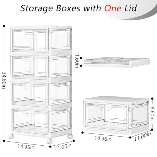 Save 50% on SNSLXH 4-Tier Clear Storage Bins with Wheels - Image 2