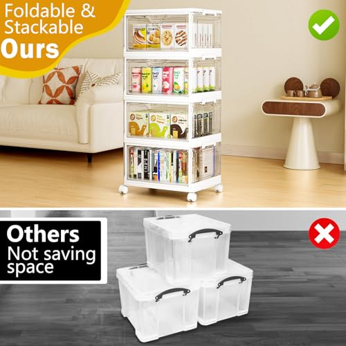 Save 50% on SNSLXH 4-Tier Clear Storage Bins with Wheels - Image 4