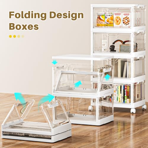 Save 50% on SNSLXH 4-Tier Clear Storage Bins with Wheels - Image 5