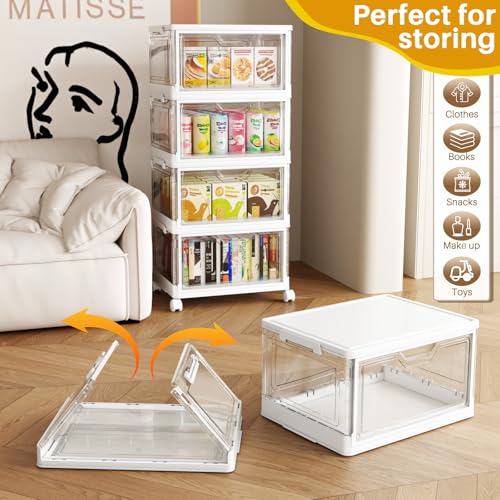 Save 50% on SNSLXH 4-Tier Clear Storage Bins with Wheels - Image 6