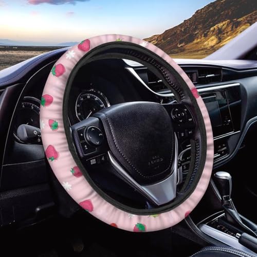 50% Off Strawberry Car Steering Wheel Cover - Soft & Breathable - Image 1
