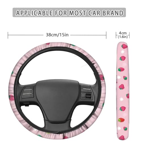 50% Off Strawberry Car Steering Wheel Cover - Soft & Breathable - Image 3