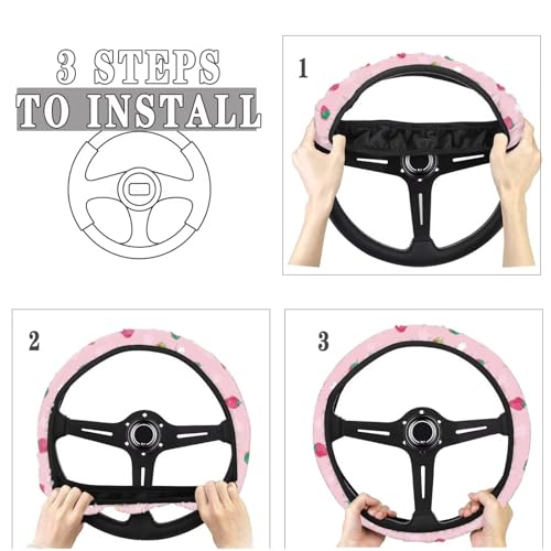 50% Off Strawberry Car Steering Wheel Cover - Soft & Breathable - Image 4