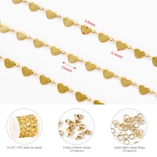 50% Off 16.4ft Heart Chain for Jewelry Making - Image 2