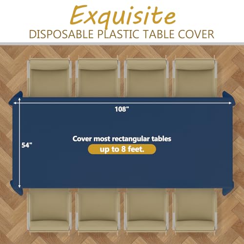 50% Off XSEINO 8-Pack Navy Blue Plastic Tablecloths - Image 3