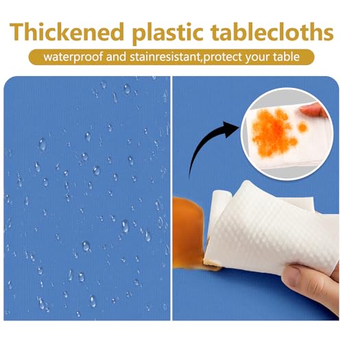 50% Off XSEINO 8-Pack Navy Blue Plastic Tablecloths - Image 5