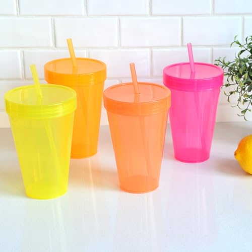 50% Off Youngever Reusable Plastic Cups with Lids & Straws - Image 3