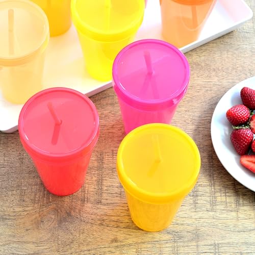 50% Off Youngever Reusable Plastic Cups with Lids & Straws - Image 4