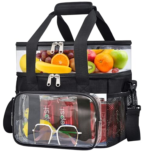 50% Off Busiuw Double-Deck Clear Lunch Bag with Adjustable Strap - Image 1