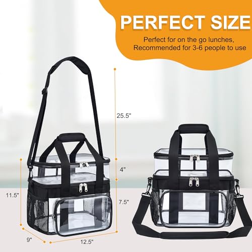 50% Off Busiuw Double-Deck Clear Lunch Bag with Adjustable Strap - Image 2