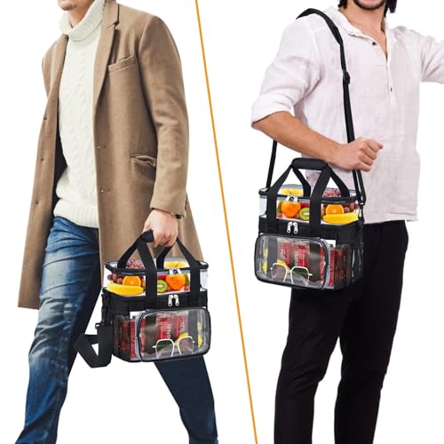 50% Off Busiuw Double-Deck Clear Lunch Bag with Adjustable Strap - Image 3