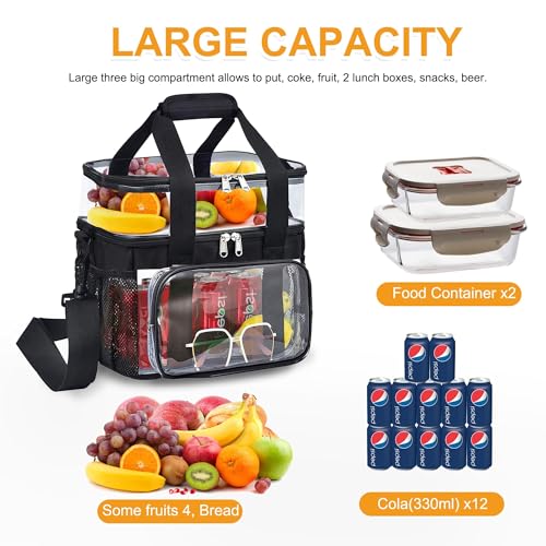 50% Off Busiuw Double-Deck Clear Lunch Bag with Adjustable Strap - Image 5