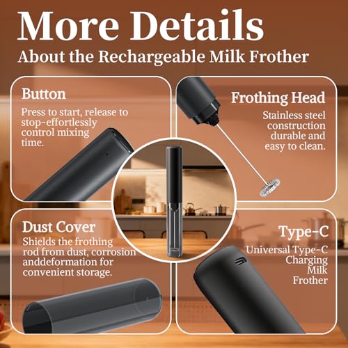 50% Off Rechargeable Electric Milk Frother for Coffee & Lattes - Image 6