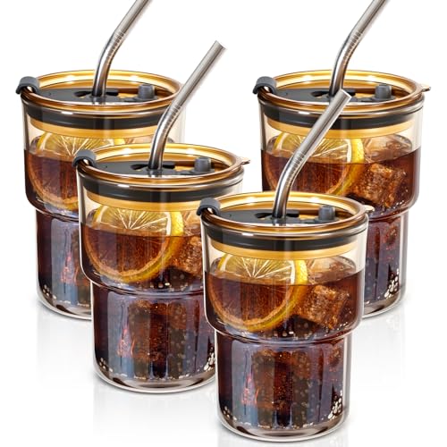 30% Off Lyghei 4-Pack Glass Tumblers with Lids & Straws - Image 1