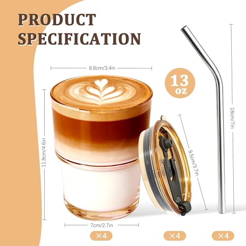 30% Off Lyghei 4-Pack Glass Tumblers with Lids & Straws - Image 2