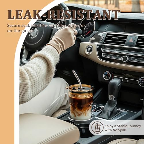 30% Off Lyghei 4-Pack Glass Tumblers with Lids & Straws - Image 6